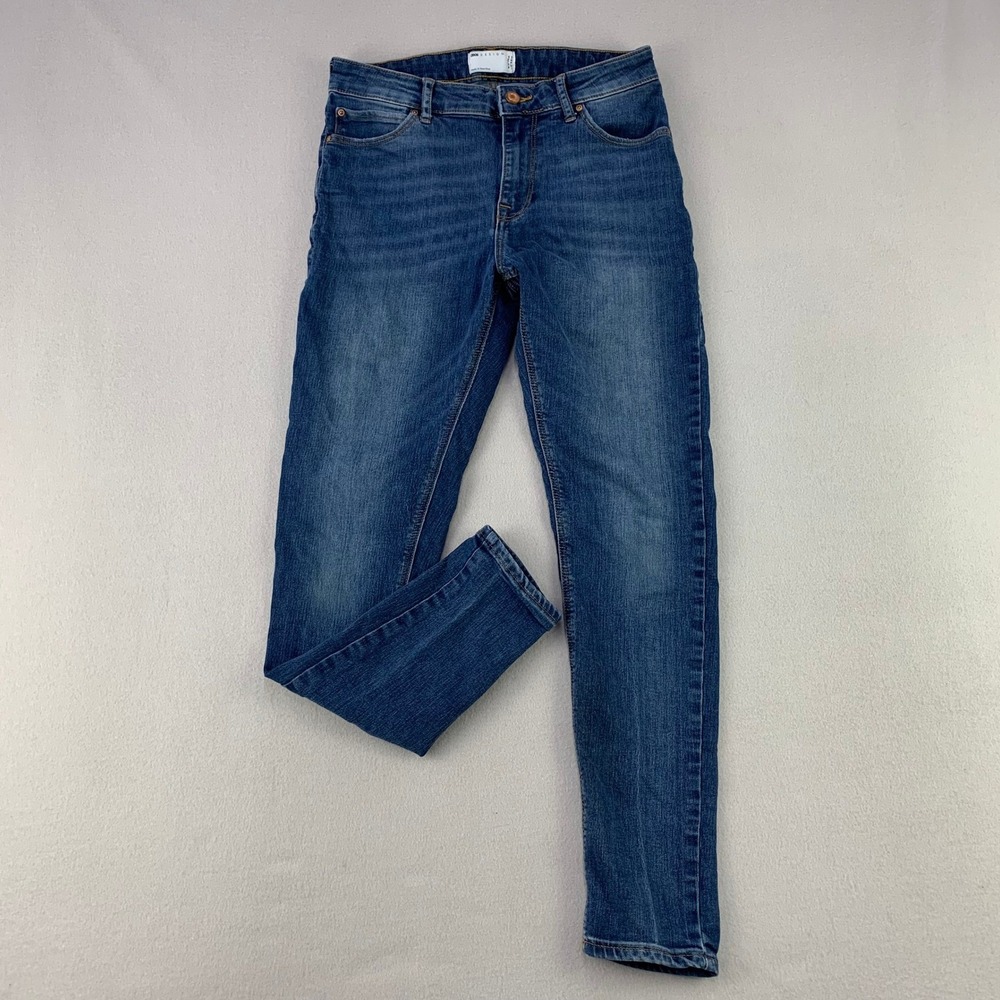 ASOS Skinny Jeans Mens 31x32 Blue Denim Stretch Casual Faded Punk Grunge